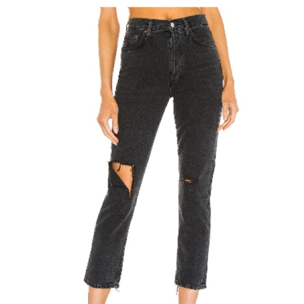 AGOLDE - Riley high rise straight crop Jean in contraband